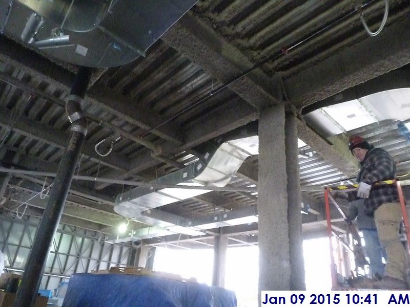 Installing duct work at the 1st floor Facing North
